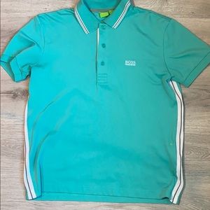 Boss green golf polo